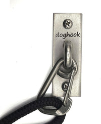 Canine Hitch- Secure Dog Leash Parking Indoor- Outdoor Wall Hook with Clip - Tie Out Stainless Steel - Practical Lead Management for Home & Business