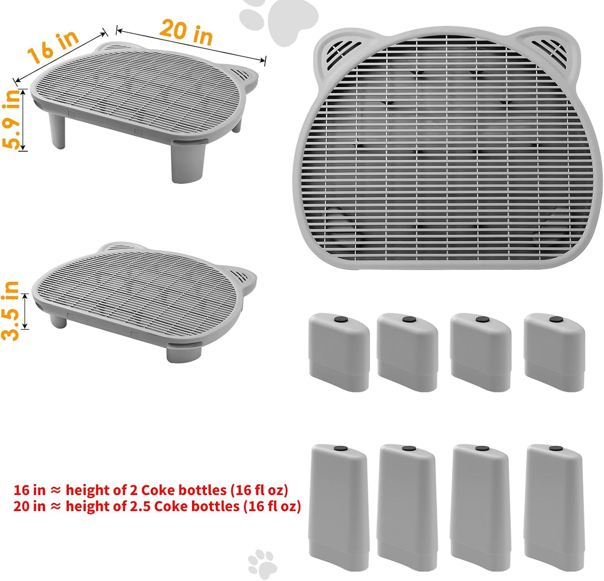 Litter Catching Step for Cat Litter Box - Grey - image 4