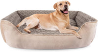 JOEJOY Rectangle Dog Bed for Large Medium Small Dogs - Beige / XXL(42"x 30"x 10")