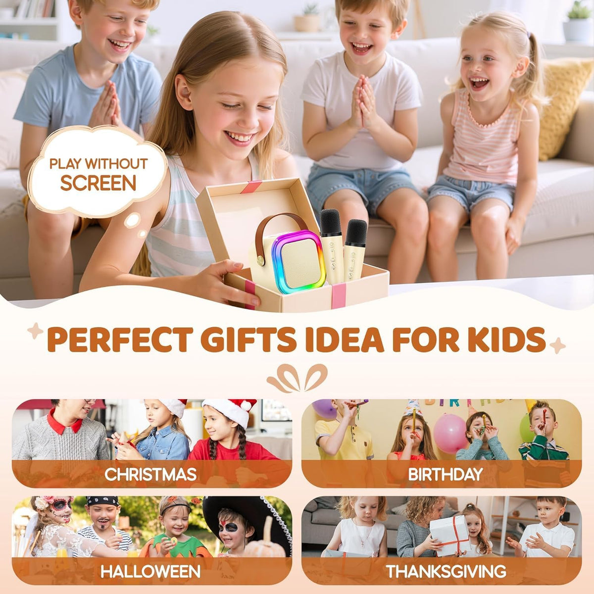 IROO Mini Karaoke Machine for Kids - Off-white - image 2