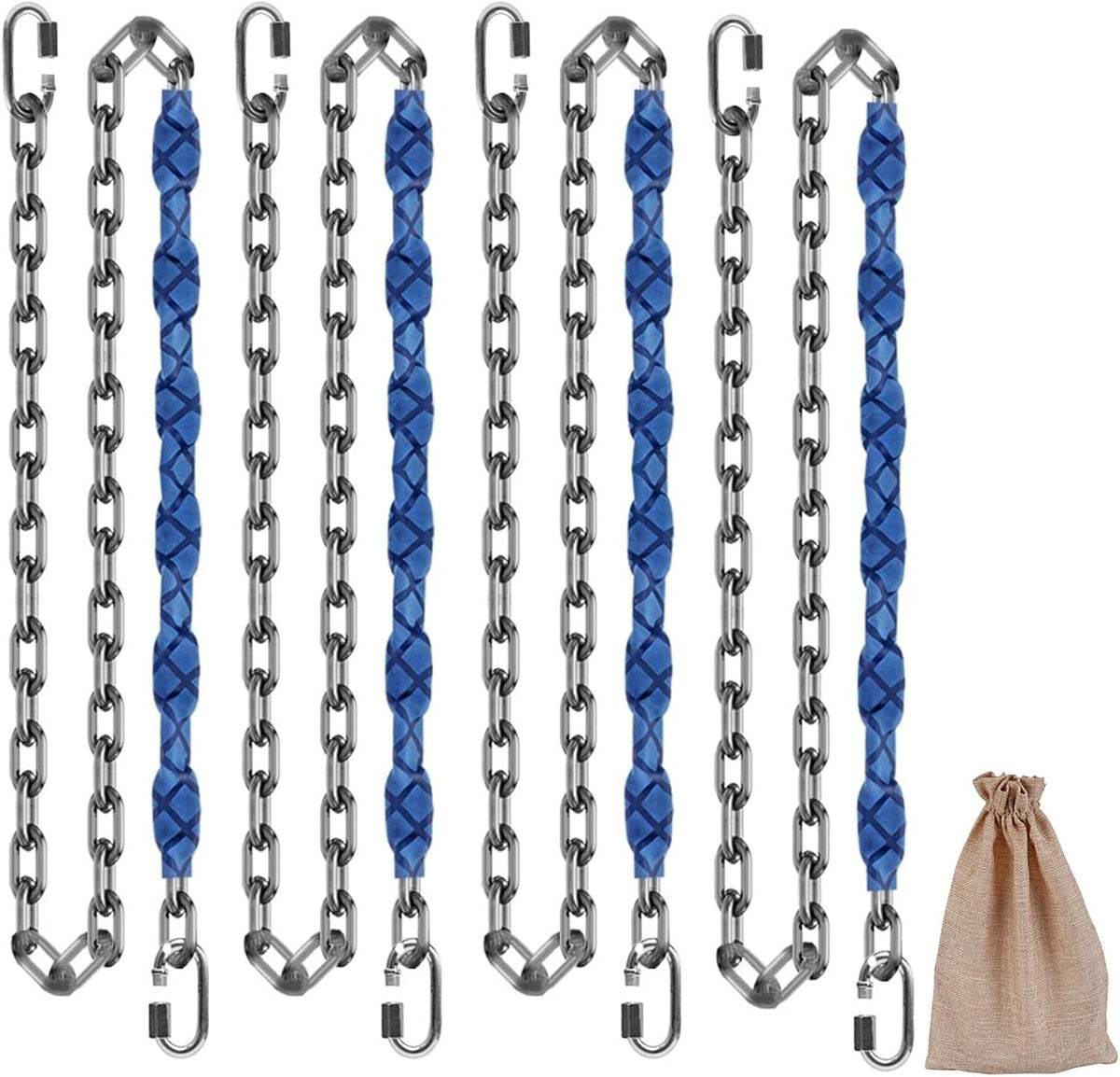 Dakzhou 84 inch stainless steel swing chains with grip sleeves and quick connection buckles - view 5
