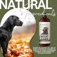 Dog Weight Gainer Liquid – High Calorie Dog Food Supplement for Rapid Weight Gain, Mass, and Recovery – Appetite Stimulant – 60 Servings
