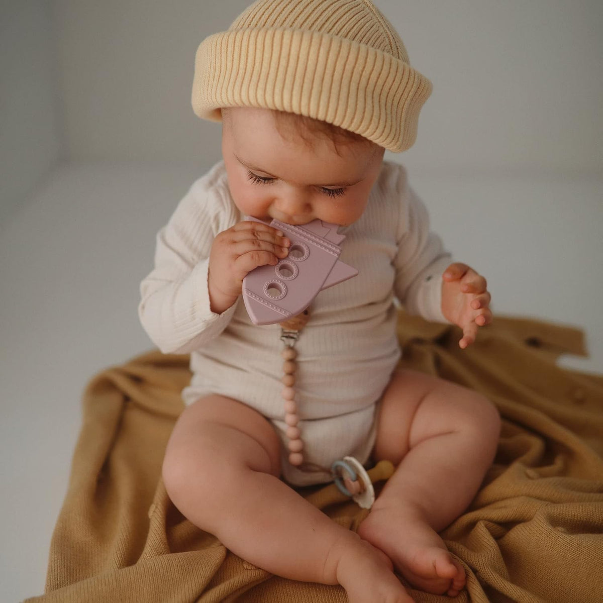 mushie Silicone Baby Teether Toy - Rocket (Cloud) - image 3