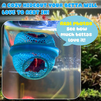 Floating Betta Hide & Shrimp Cave, 3D Printed Aquarium Decor - Blue - image 4