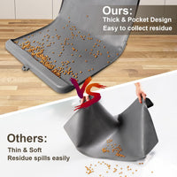 Dog Food Mat 36"x24" - Silicone Dog Mat for Food and Water Large Pet Feeding Mats with Residue - Gray / 28"L x 20"W - image 3
