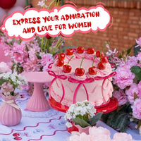 Chunful fake cherry cake toppers with red polyester bows - view 21