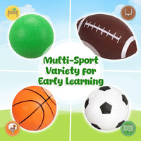 3 otters 4 piece kids sports balls set with football, soccer ball, basketball and pump - view 4