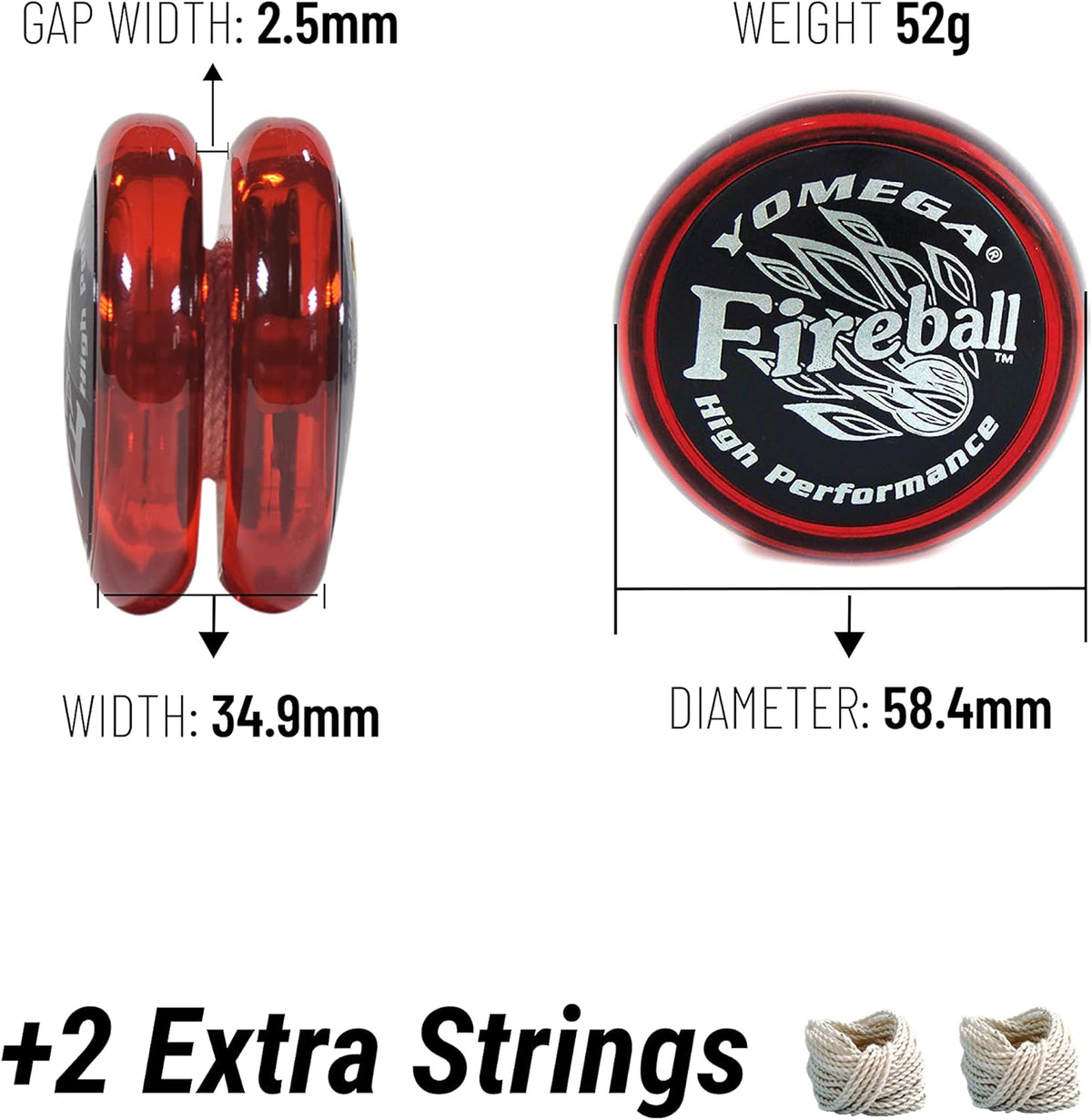Yomega Fireball YoYo -HIGH Performance Responsive Transaxle Yoyo - Red/Black - image 4