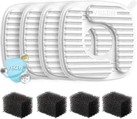 Veken Cat Water Fountain Filters, F1 Series - 4 Filters+4 Sponges (1 month supply)