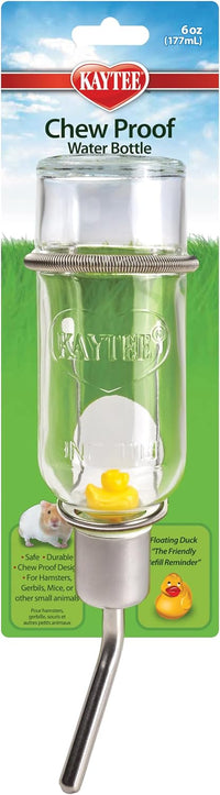 Kaytee Chew-Proof Water Bottle for Pet Rabbits, Ferrets - 6-Ounce / Clear