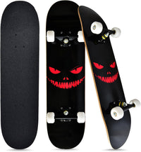 Skateboards for Beginners Kids Boys Girls and Adults, 31''x8'' - Scary Smile
