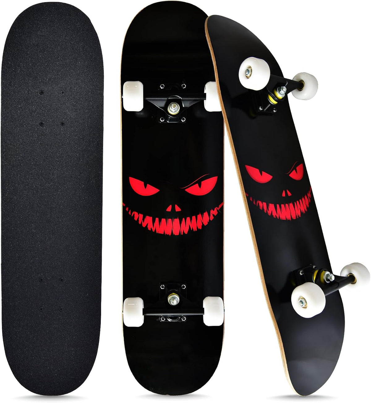 Skateboards for Beginners Kids Boys Girls and Adults, 31''x8'' - Scary Smile