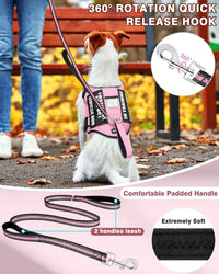 Service Dog Vest Harness and Leash Set+10 Patches - Extra-Small / Pink - image 2