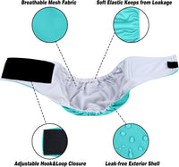 Leekalos Male Dog Diapers - Small / Green,Yellow,Gray - image 4