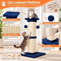 SOCATER Cat Scratching Post 33 Inch, Beige – Essentials for Cats - Blue - image 4