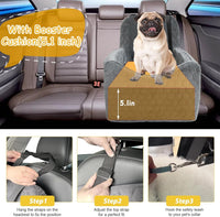 Dog Car Seat for Small/Medium Dogs, Memory Foam Dog Booster Seat - Gray / Medium - image 4