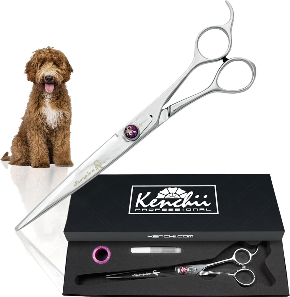 Kenchii Scorpion Dog Grooming Scissors 7in Curved - 8" Straight