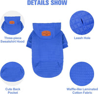 Small Dog Hoodie,Warm Winter Dog Sweater with Pocket & Leash Hole – Essentials for Dogs - Blue / M/L (Back: 18",Chest: 25", Neck: 15") - image 3