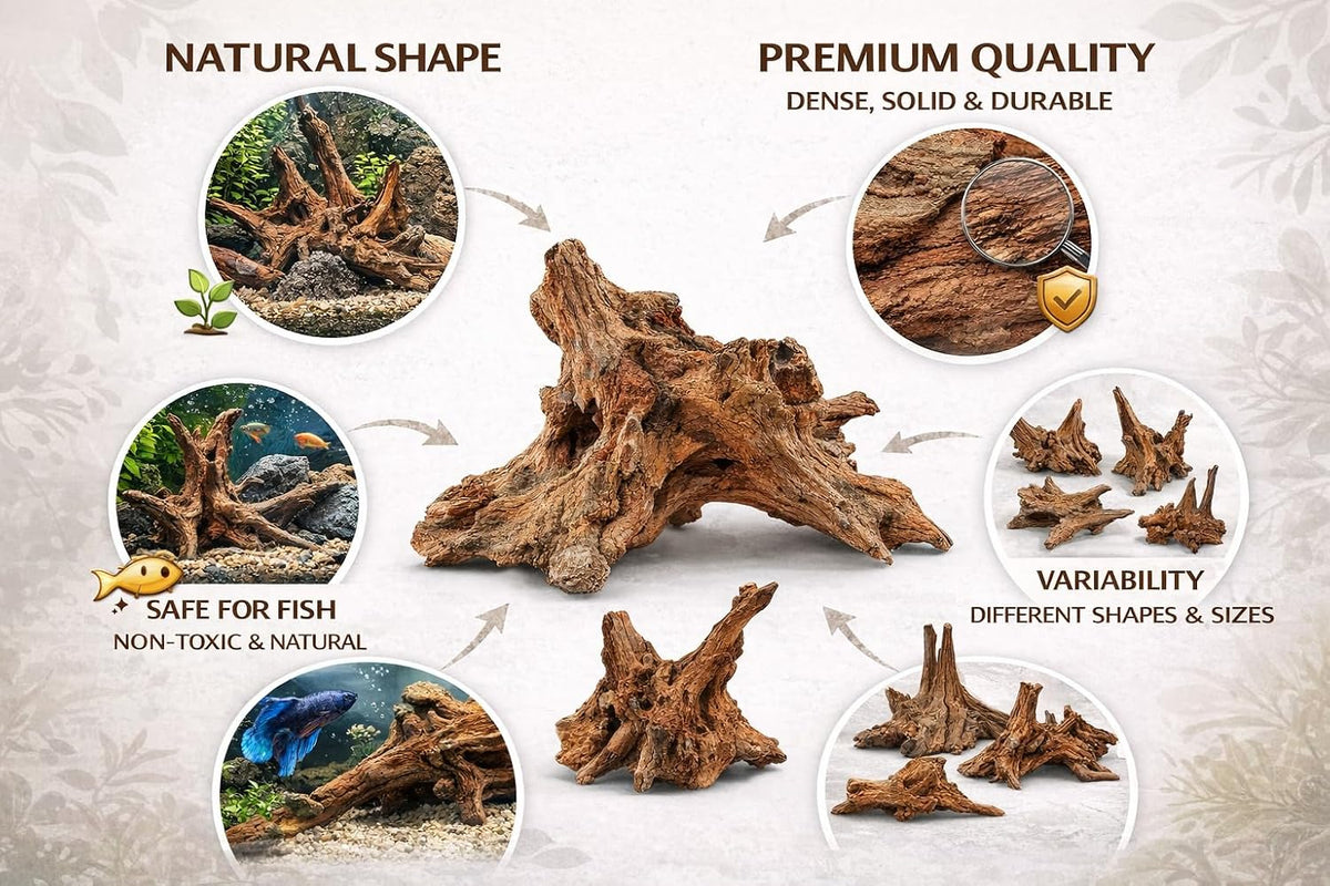 Azil Natural Aquarium Driftwood Root - driftwood 9'' - 12'' - image 3