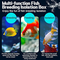 2 Pcs Breeder Box for Fish Tank Aquarium Breeder Separation Net Breeding Box with Suction Cup for Small Fish Shrimp Clownfish Guppy
