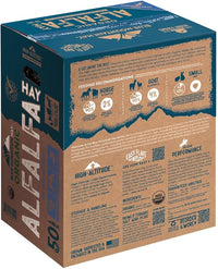 Blue Mountain Hay High-Altitude Organic Alfalfa Hay, 50lb Easy Flake Box - High Protein, Fiber & Mineral-Rich - High Leaf Retention - Ideal for Horses, Goats, Rabbits, Guinea Pigs & Other Small Pets