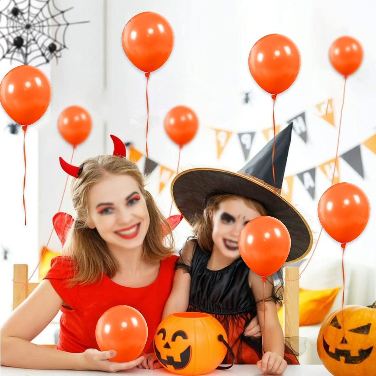 110pcs Black Balloon 12 inch - 5inch(small) / B09-orange - image 4