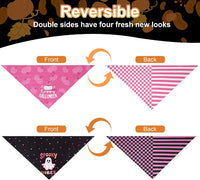 Halloween Dog Bandanas Pink Black XLarge 2PCS - Hween-26-pink black / Small - image 3