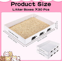 Amyhill 30 Pack Disposable Cat Litter Box Paper Pet Trays - White - image 2
