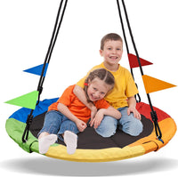 PACEARTH 40 Inch Saucer Tree Swing Flying 600lb Weight Capacity 2 - Rainbowcolor / 40 IN
