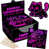 ZMLM 165 Rainbow Scratch Paper Art Mini Notes - Rose Holographic