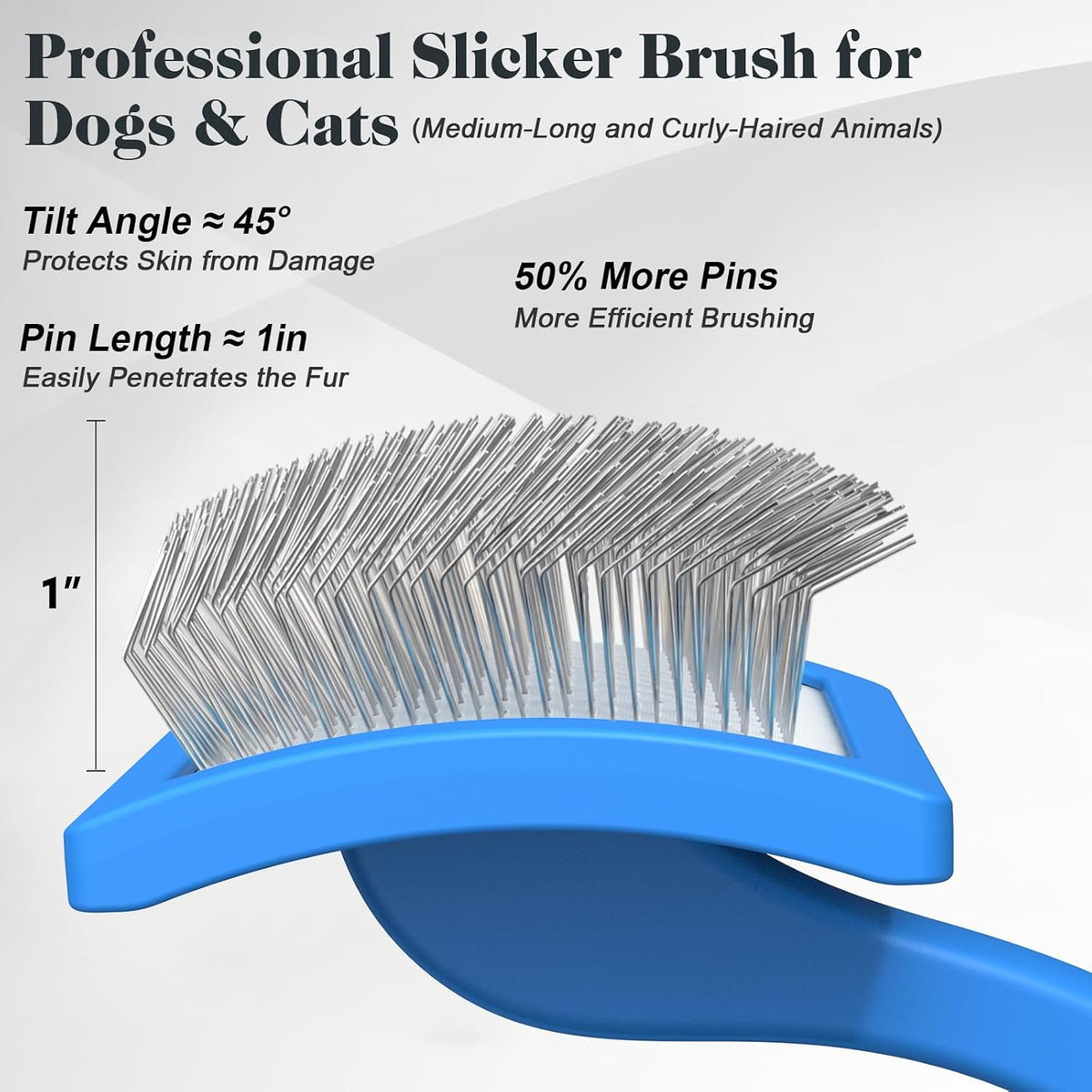 2PCS Slicker Brush for Dogs & Pet Comb - Blue / Large - image 3