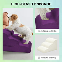 4 Step Dog Stairs Pet Ramp for High Beds, Sofas and Cars – Essentials for Dogs - Purple / 3.0 / 3-Step 16"H - image 3