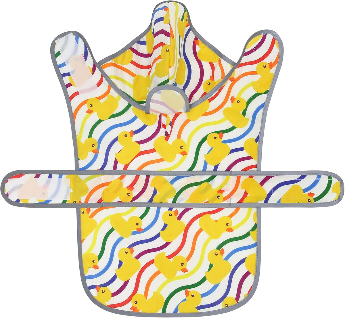 Dog Raincoat, Waterproof Dog Rain Jacket with Hood - Rainbow Ducks / Medium - image 4
