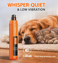 Dog Nail Grinder with 4 LED Lights - Orange - image 3