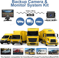 Kairiyard Backup Camera, 7 Inch HD 1080P Reverse Rear View Camera 150° Wide Angle Wired Back up Camera System for Truck Car Trailer Camper Tractor