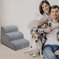 Chic Threads Dog Stairs for Small Dogs, 3-Step Dog Stairs for High Beds and Couch, Pet Steps for Small Dogs and Cats，Non-Slip Stable Indoor Dog Steps