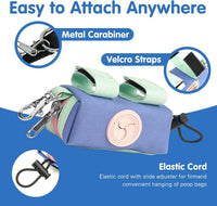 Dog Poop Bag Holder for Leash, Large-Capacity Canvas Pouch - Light Green - image 2