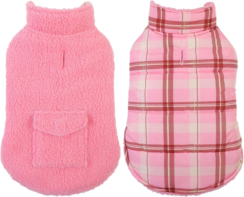 ASENKU Reversible Dog Winter Coat - XX-Large / Light PInk
