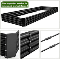 Land Guard 12×4×1ft Galvanized Raised Garden Bed Kit for Vegetables 2 Pack, Galvanized Super Large Metal Planter Raised Garden Boxes Outdoor (Gray)
