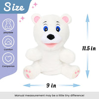 Hopearl white plush unicorn hand puppet with open movable mouth, 12 inches - view 12