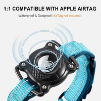 Airtag Dog Collar with Martingale Design, IP68 Waterproof Air Tag Collar Holder, Adjustable Reflective Soft Padded Nylon Dog Collar for Large Medium Small Dogs