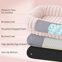 Orthopedic Human Dog Bed, with Faux Fur Washable Cover, Blanket - Pink / Human Dog Bed (72x40x10) - image 2