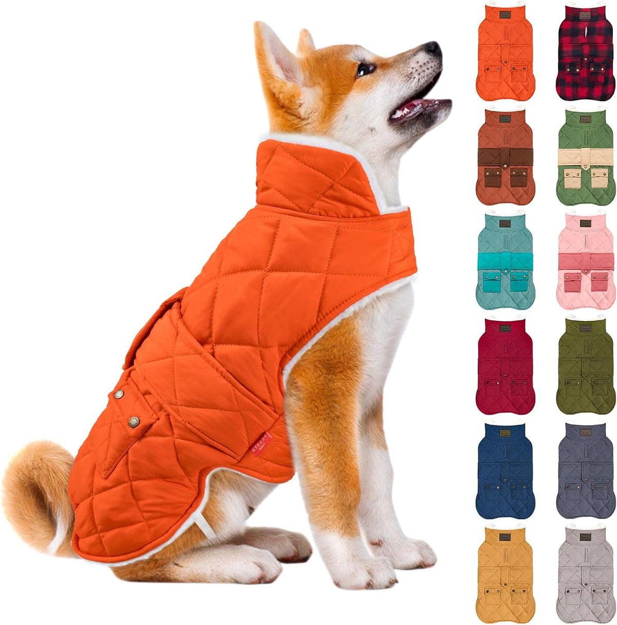KYEESE Waterproof & Windproof Dog Coat for Small Dogs Puffer Jacket – Essentials for Dogs - X-Large / 05#Orange