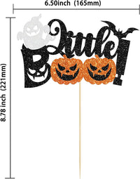 Gyufise 24Pcs Halloween Bat Cupcake Toppers Black Glitter Bat - Black Orange - image 2