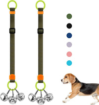 Dog Door Bell with Hanging Ring - Set of 2 Dog Bells / Army Green