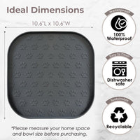 Pet Feeding Mat, Waterproof Anti-Slip Placemats for Dog Cat Bowl Silicone Pet Food Mat, Raised Edge - Beige / 11"L x 11"W - image 4