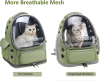 Cat Backpack Carrier, Breathable Cat Carrier Large Space Bubble Pet Backpack for Kitty Small Dog up - Green - image 3