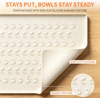 Silicone Pet Feeding Mat, Dog Cat Food Water Bowl Mat - Beige / 24"L x 16"W - image 4