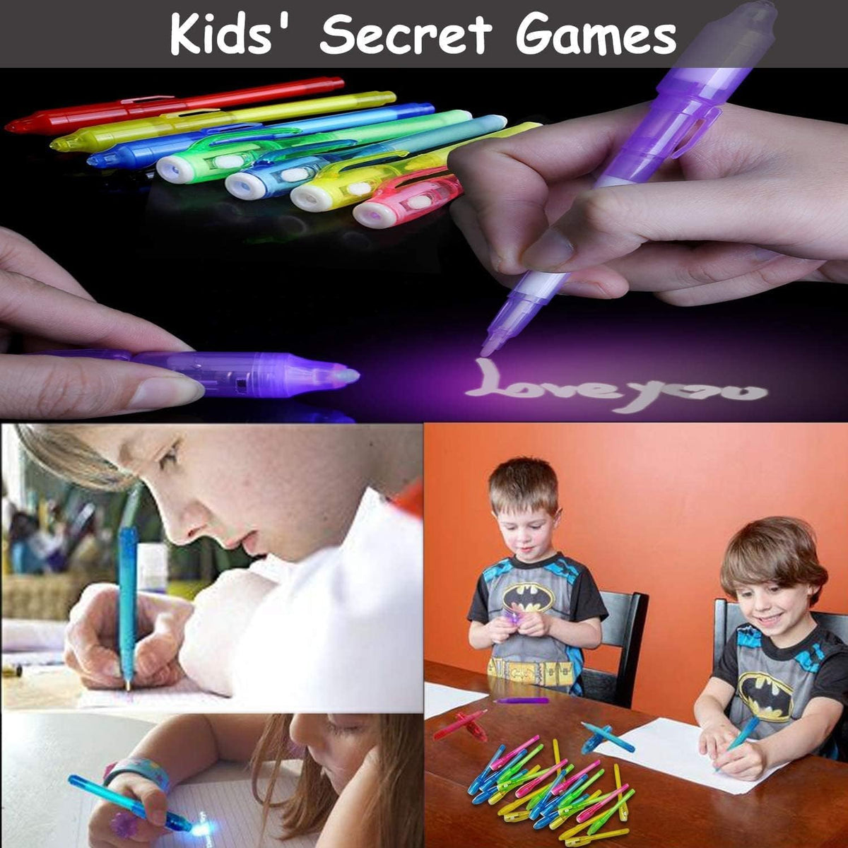 32 Pack 2 Style Invisible Ink Pen with UV Black Light Secret Spy Pens – Fun for Kids & Family - 24 Pack - image 4