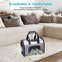 JESPET Soft-Sided Airline-Approved Dog & Cat Carrier Travel Bag – Essentials for Cats - 16.0"L x 10.0"W x 11.0"H / Smoke Grey - image 4